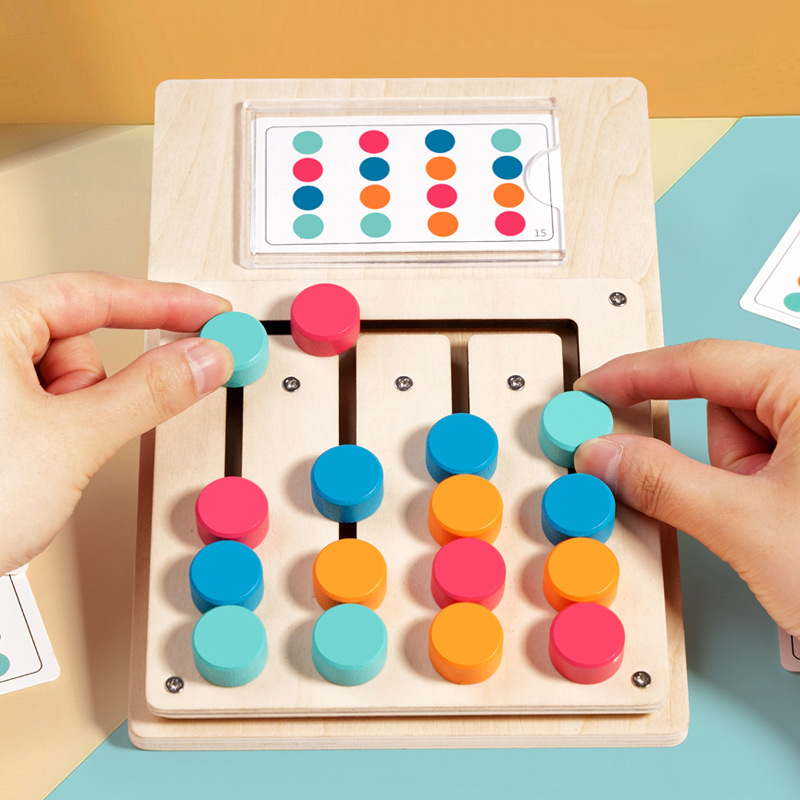 Woodworking Kids Toys - Montessori-Farben- und Formen-Zuordnungsspiel für Kinder, Lernbrett